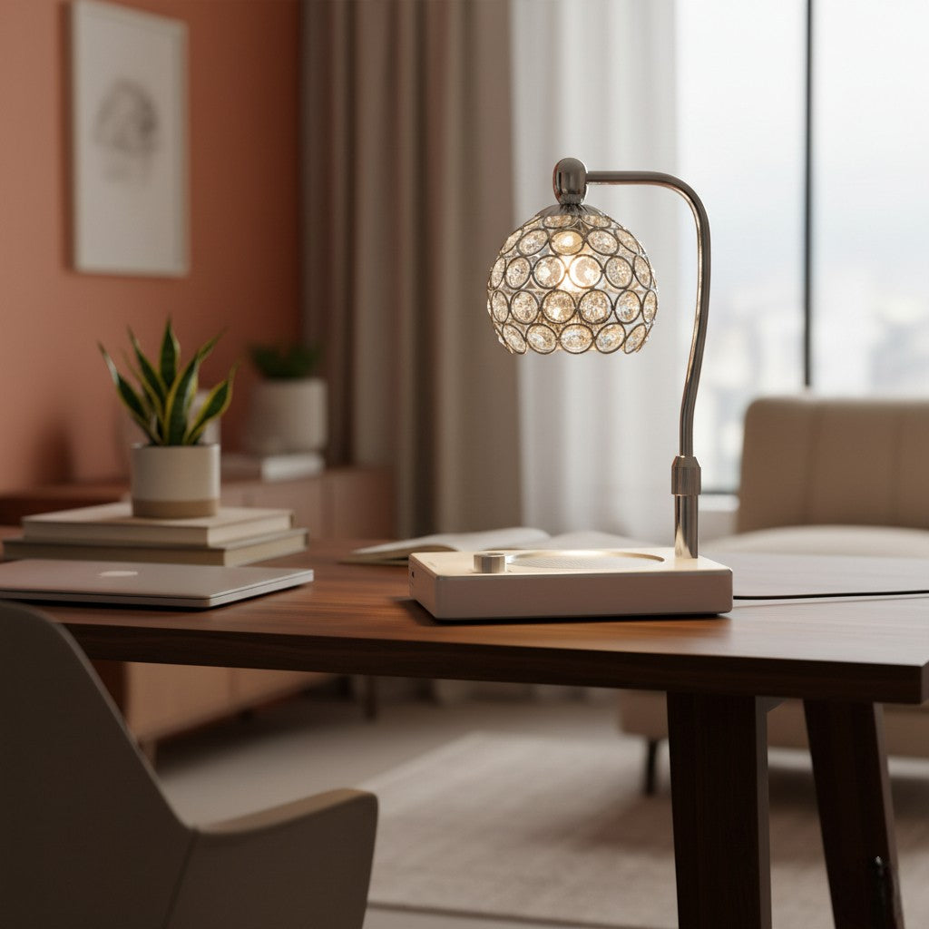 Candle Warmer Lamp - Glass, Dimmable, Table Lamp